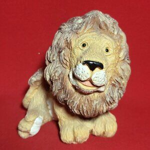 Vintage Stone Small Male Lion Figurine